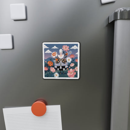 🌸🎀 The Grand Floral Promenade Die-Cut Magnets – Art Deco Fashion Fantasy