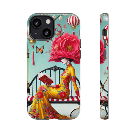 Reading In A Painted Garden Phone Cases