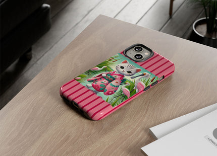 Geisha Kitten Strolls Among the Spoonbills Phone Cases