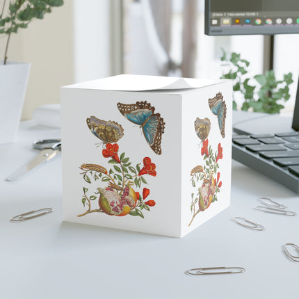 Blue Butterflies and Pomegranate by Maria Sibylla Merian Note Cube
