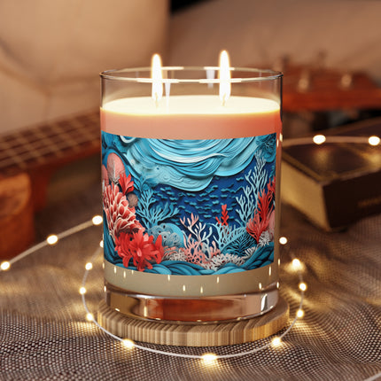 Enchanting Underwater Scene Scented Candle - Full Glass, 11oz - The White Tea & Fig, The Lavender & Sage, and The Ocean Mist & Moss