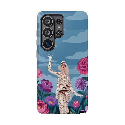 🌺👒 The Grand Flower Promenade Phone Case – Art Deco Fashion Illustration
