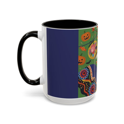 🏮🎃 The Lady Of Halloween Lanterns Colorful Mug – Colorful Art Deco Halloween Charm