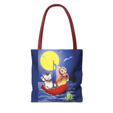 Children's Art Owl and Pussy Cat Tote Bag  (AOP)