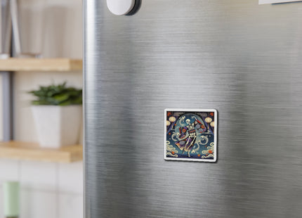 Skeleton Kabuki Performer Die-Cut Magnets (5 Sizes)