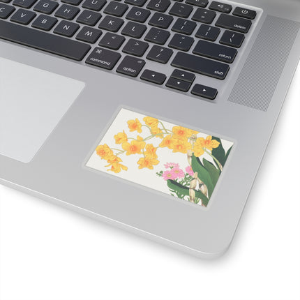 Golden Bow Orchid by Tanigami Kônan Kiss-Cut Stickers (4 Sizes)
