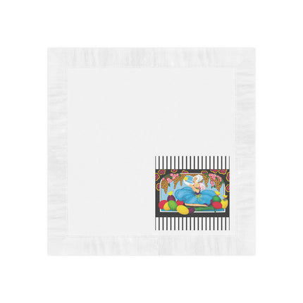 Blooms and Chicks White Coined Napkins