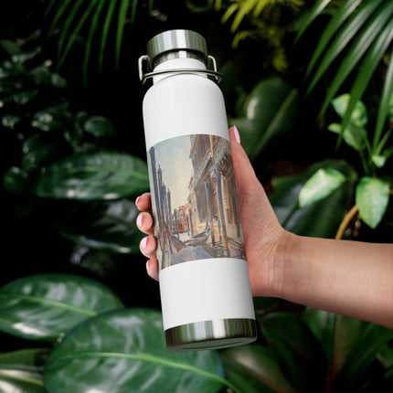 Gondola Moorings on the Grand Canal by John Singer Sargent Copper Vacuum Insulated Bottle, 22oz