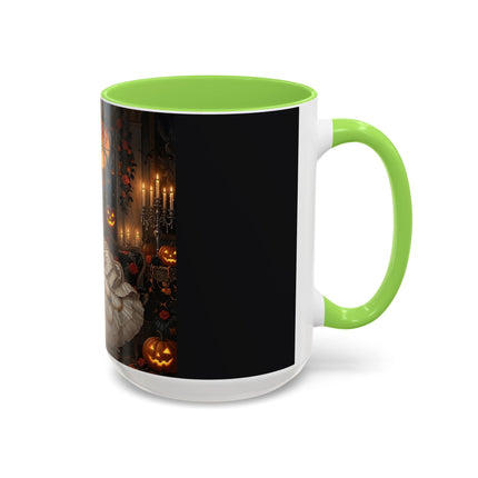 🌙🎃 The Moonlit Pumpkin Parlor Colorful Mug – Elegant Halloween Charm