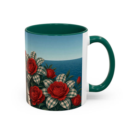 ⛵🌹 The Seaside Rose Traveler Colorful Mug – Art Deco Floral Elegance