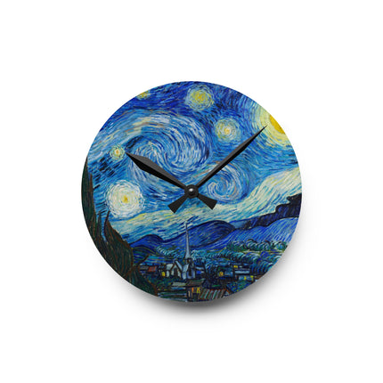 The Starry Night by Vincent Van Gogh Acrylic Wall Clock, Round and Square
