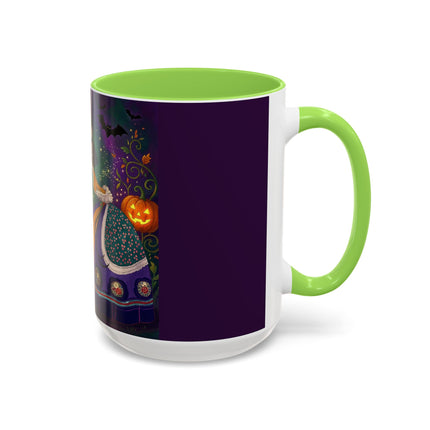 🎭🎃 The Masquerade Beneath The Pumpkin Lantern Colorful Mug – Theatrical Halloween Charm