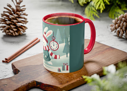 Candy Cane Timekeeper Bunny Colorful Mugs (11oz, 15oz)