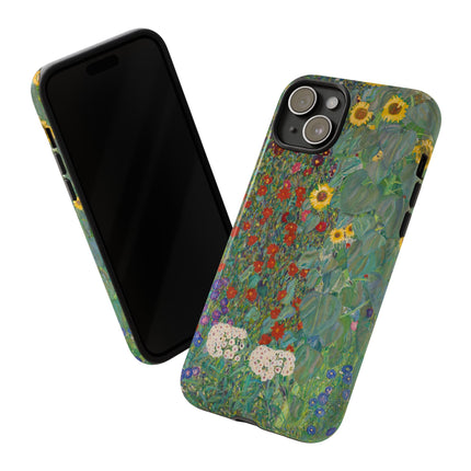 Farm Garden with Sunflowers by Gustav Klimt Phone Cases