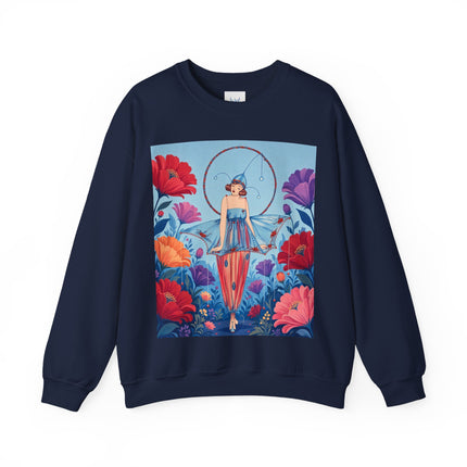 🎪🌺 The Flower Garden Harlequin Crewneck Sweatshirt – Art Deco Fashion Whimsy