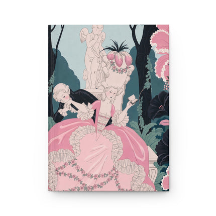 🌸💘 The Lady Of The Secret Cupid Garden Hardcover Journal – Art Deco Floral Romance