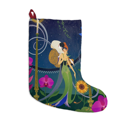 🕯️✨ The Lady Of The Starlit Candles Christmas Stocking – Art Deco Theatrical Romance