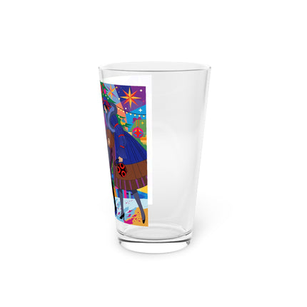 🎄✨ Christmas Among The Twinkling Trees Pint Glass – Art Deco Holiday Fantasy