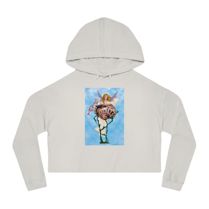 Enchanting Serenity Women’s Cropped Hooded Sweatshirt