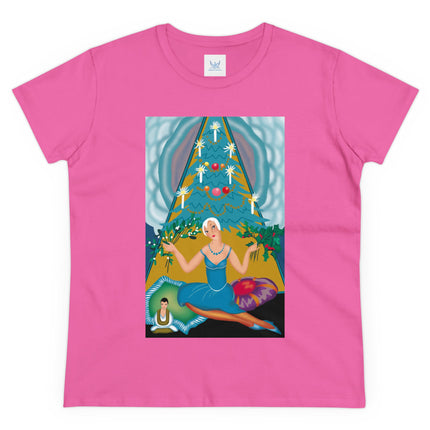 Art Deco Christmas Elegance Women's Midweight Cotton Tee