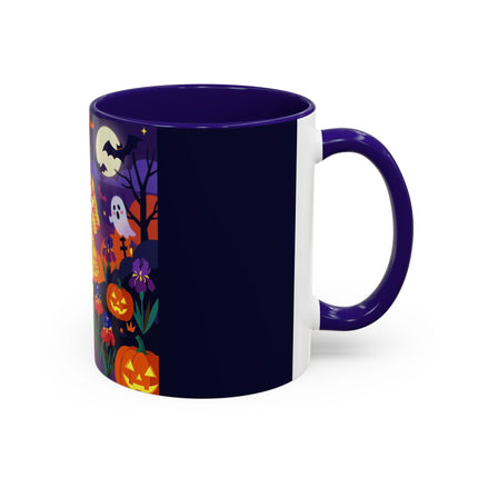 🌙🎃 The Moonlit Garden Masquerade Colorful Mug – Floral Halloween Charm