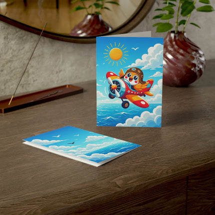 🐥✈️ The Little Bird Sky Adventure Greeting Card – Whimsical Animal Adventure