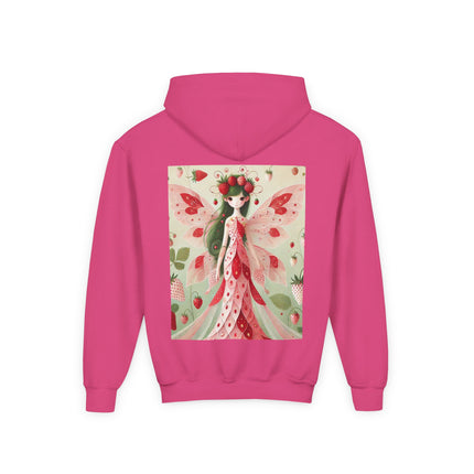 Strawberry Fairy Delight Youth Hooded Sweatshirt – Sweet Magic & Summer Charm