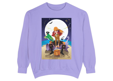 Moonlit Pirate Halloween Unisex Garment-Dyed Sweatshirt