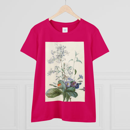 A Bouquet of Flowers with Insects by Pierre Joseph Redouté Women's Midweight Cotton Tee