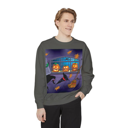Whimsical Halloween Mischief Unisex Garment-Dyed Sweatshirt