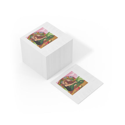 Siren Serenade by Carlo Chiostri White Coined Napkins