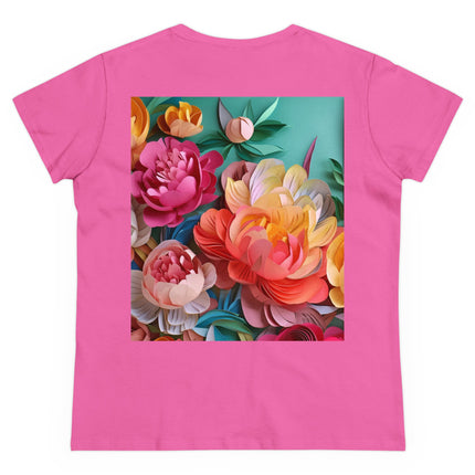 Peonies in Full Bloom Women's Midweight Cotton Tee