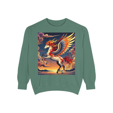 Flame-Winged Horse at Sunset Sweatshirt