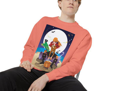 Moonlit Pirate Halloween Unisex Garment-Dyed Sweatshirt