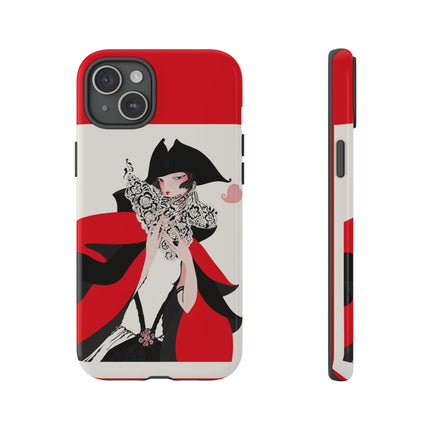 Crimson Masquerade Phone Case – Dramatic Grace & Bold Elegance