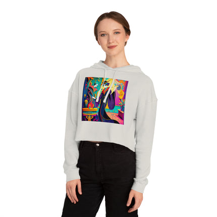 Phantoms of Elegance Women’s Cropped Hooded Sweatshirt