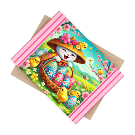 Geisha Kitten’s Easter Delight Ceramic Tile
