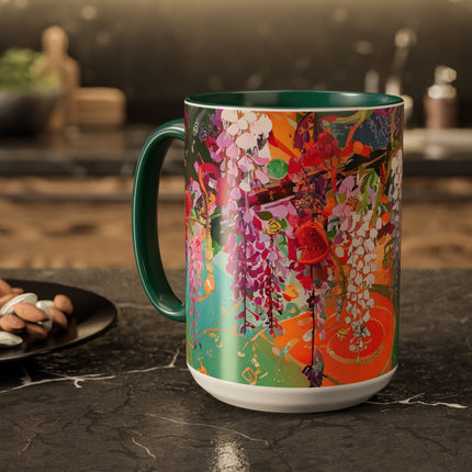 Golden Wisteria Elegance Colorful Mugs (11oz, 15oz)