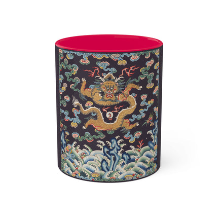 Rank Badge with Dragon with Deer Hooves Colorful Mugs, 11oz