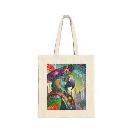 Tech Plumes Cotton Canvas Tote Bag
