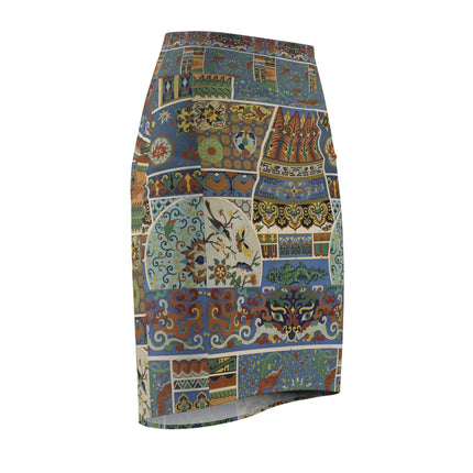 Chinois et Japonais by Auguste Racinet Women's Pencil Skirt (AOP)