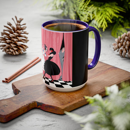The Ladies Behind The Velvet Curtain Colorful Mugs – Art Deco Theatrical Elegance