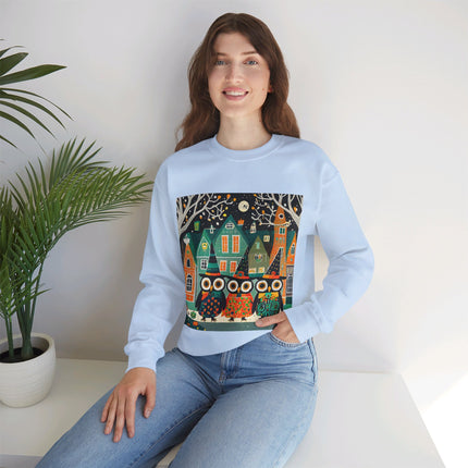Night of the Trick-or-Treating Owlets Unisex Heavy Blend™ Crewneck Sweatshirt
