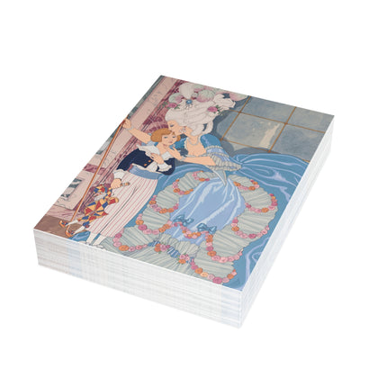 🌹💙 Madame De Sabran Postcards With Envelopes – George Barbier Art Deco Aristocratic Elegance