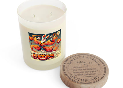 Jack-O’-Lantern Drums & The Kabuki Rabbit Scented Candle - Full Glass, 11oz