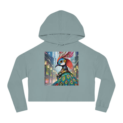 Techno Plumes Cropped Hooded Sweatshirt
