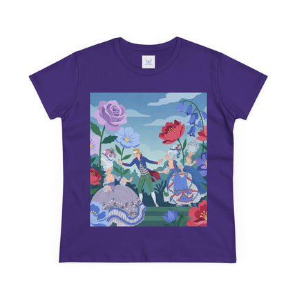 🎭🌸 The Garden Masquerade Cotton Tee – Art Deco Fashion Illustration