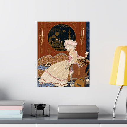 💌🐕 The Lady Of The Secret Letter Matte Vertical Poster – Art Deco Salon Elegance