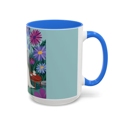 The Lady Of The Garden Tea Colorful Mugs – Art Deco Floral Elegance