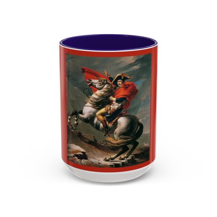 Napoleon Crossing the Alps by Jacques-Louis David Colorful Mugs (11oz, 15oz)